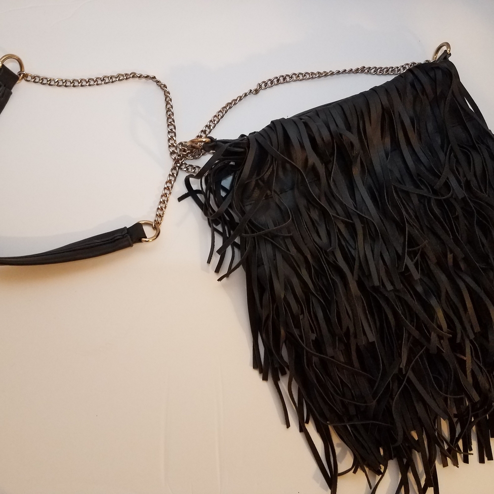 Black Fringe Women Purse